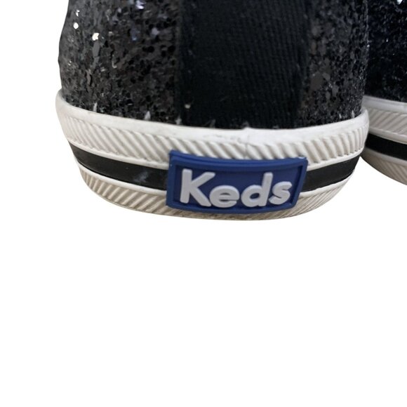 Keds x Kate Spade Sneakers Womens 8.5 Black Glitter Low Top Shoes‎ Event Party - Picture 6 of 16